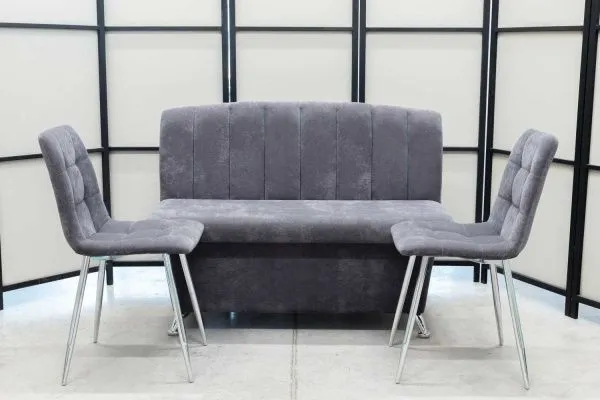 Диван, 2 стула хром (серия Альт графит) - Кухонные наборы