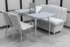 Диван, стол, 2 стула хром (серия Альт светло-серый) - Кухонные наборыССС