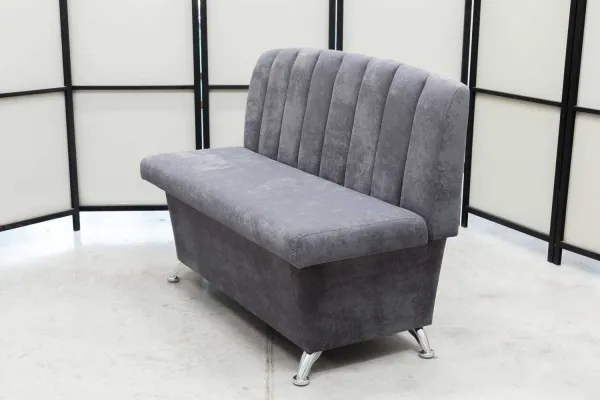 Кухонный прямой диван Альт с ящиком (антивандальный графит) - Кухонные диваны