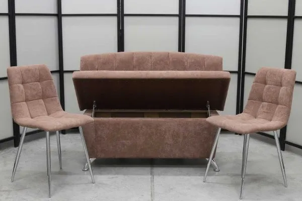 Диван, 2 стула хром (серия Альт мокка) - Кухонные наборы