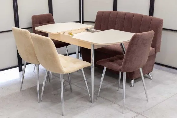 Диван, стол, 4 стула хром (серия Альт ассорти) - Кухонные наборы