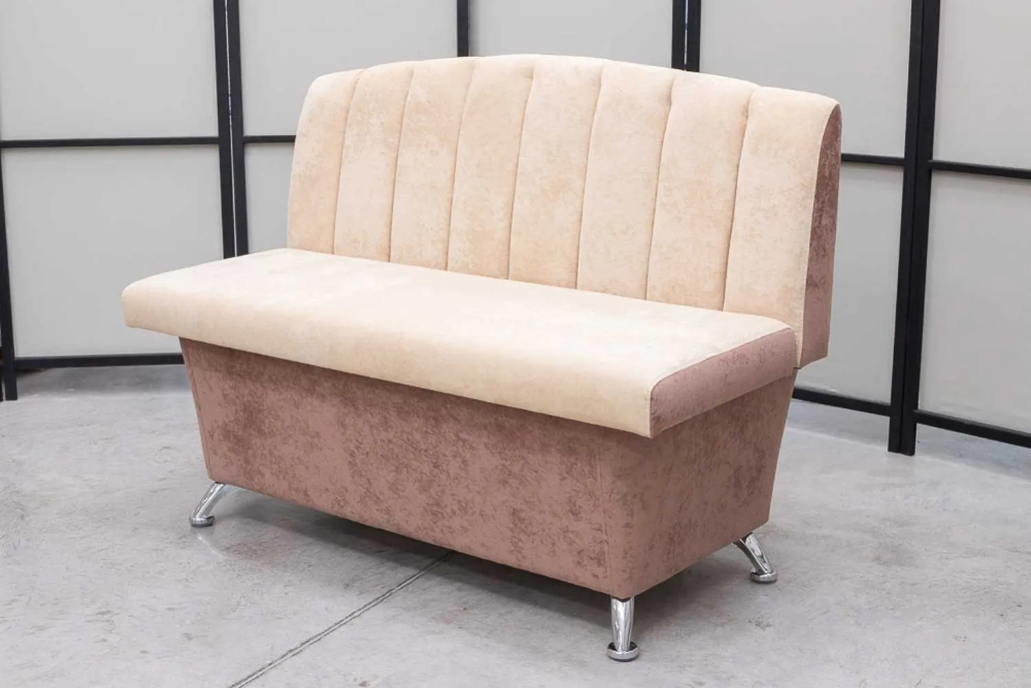 Кухонный прямой диван Альт с ящиком (антивандальный бежевый) - Кухонные диваны