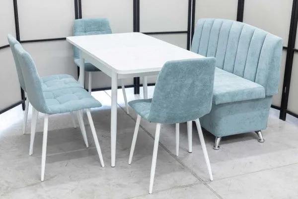 Диван, стол, 4 стула (серия Альт ментол) - Кухонные наборы