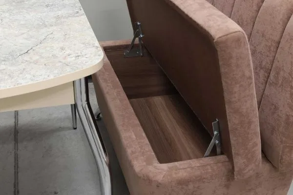 Обеденная группа Альт (диван Альт мокка, стол Милт и стулья Тетра) - Кухонные наборы