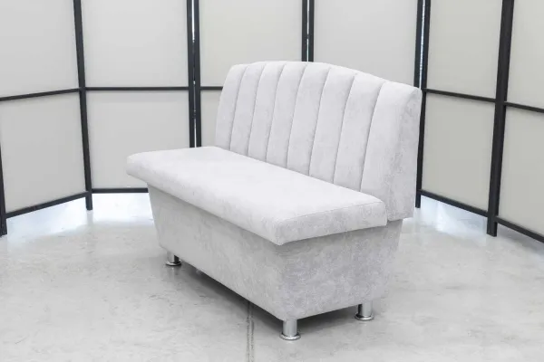 Кухонный прямой диван Альт с ящиком (антивандальный светло-серый) - Кухонные диваны