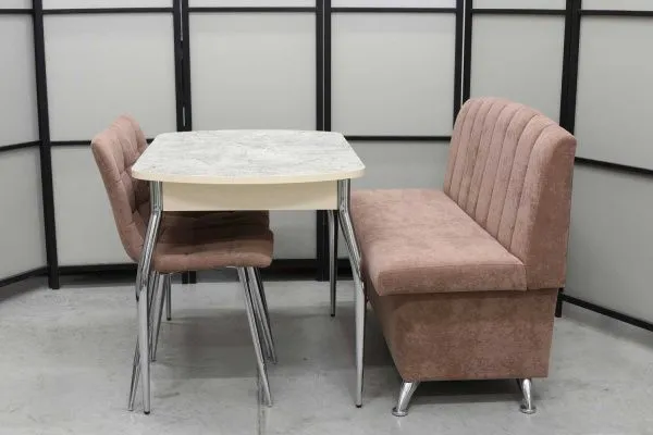 Обеденная группа Альт (диван Альт мокка, стол Милт и стулья Тетра) - Кухонные наборы