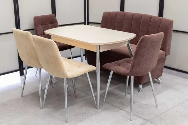 Диван, стол, 4 стула хром (серия Альт ассорти) - Кухонные наборы