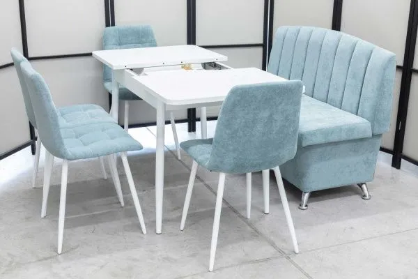 Диван, стол, 4 стула (серия Альт ментол) - Кухонные наборы