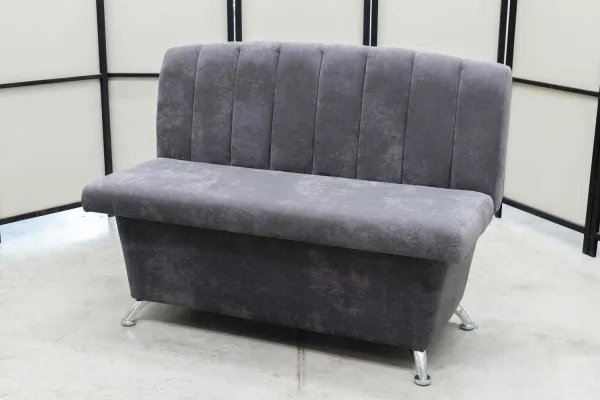 Кухонный прямой диван Альт с ящиком (антивандальный графит) - Кухонные диваны