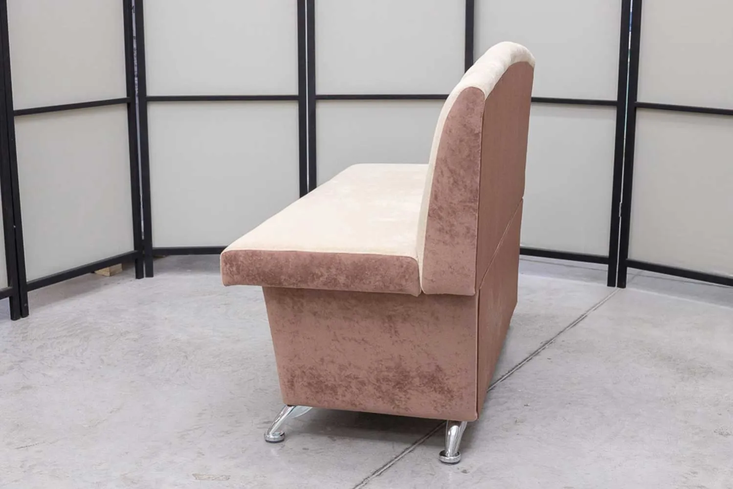 Кухонный прямой диван Альт с ящиком (антивандальный бежевый) - Кухонные диваны