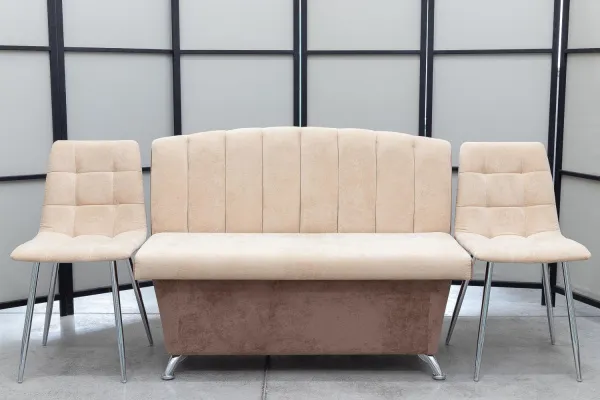 Диван, 2 стула (серия Альт с хромированными стульями) - Кухонные наборы