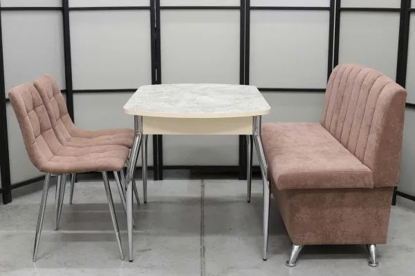 Обеденная группа Альт (диван Альт мокка, стол Милт и стулья Тетра) - Кухонные наборы