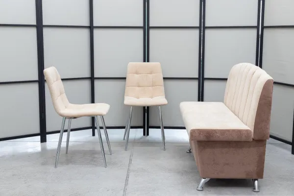 Диван, 2 стула (серия Альт с хромированными стульями) - Кухонные наборы