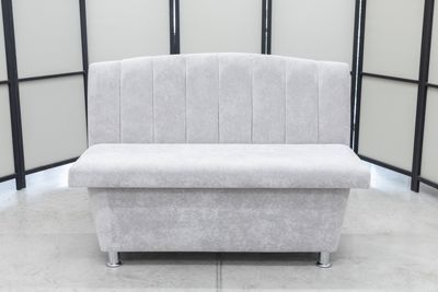 Кухонный прямой диван Альт с ящиком (антивандальный светло-серый)