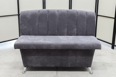 Кухонный прямой диван Альт с ящиком (антивандальный графит)