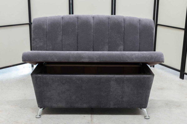 Кухонный прямой диван Альт с ящиком (антивандальный графит) - Кухонные диваны