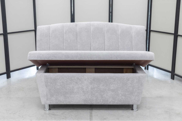 Кухонный прямой диван Альт с ящиком (антивандальный светло-серый) - Кухонные диваны