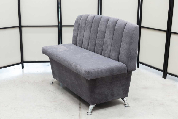 Кухонный прямой диван Альт с ящиком (антивандальный графит) - Кухонные диваны