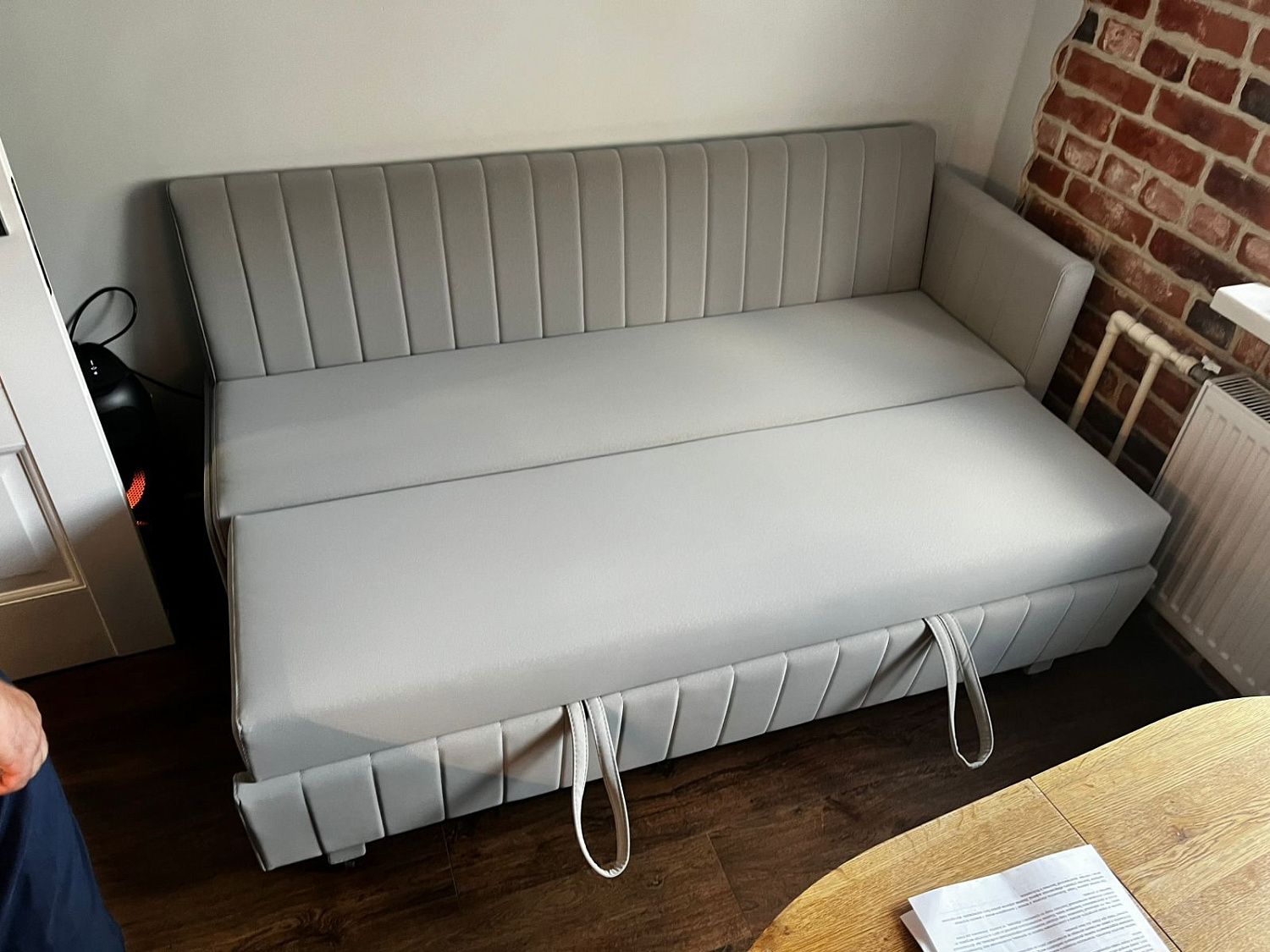 Кухонный прямой диван Веленг со спальным местом (высокий подлокотник) - Кухонные диваны