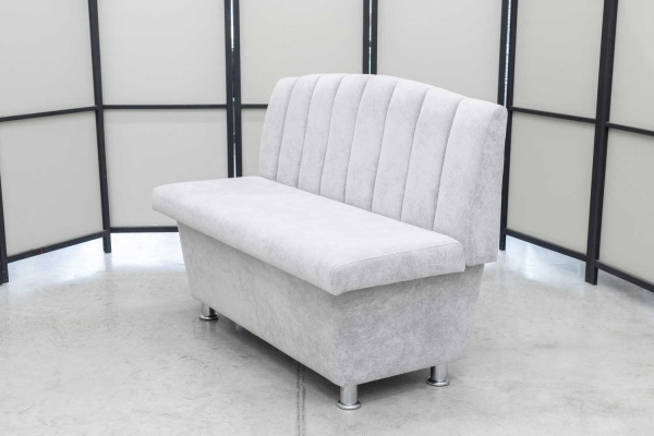 Кухонный прямой диван Альт с ящиком (антивандальный светло-серый) - Кухонные диваны