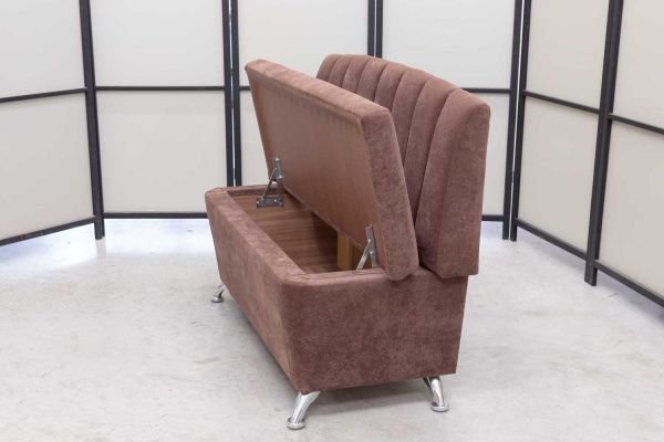 Кухонный прямой диван Альт с ящиком (антивандальный шоколад) - Кухонные диваны