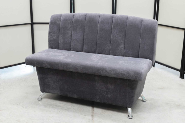 Кухонный прямой диван Альт с ящиком (антивандальный графит) - Кухонные диваны