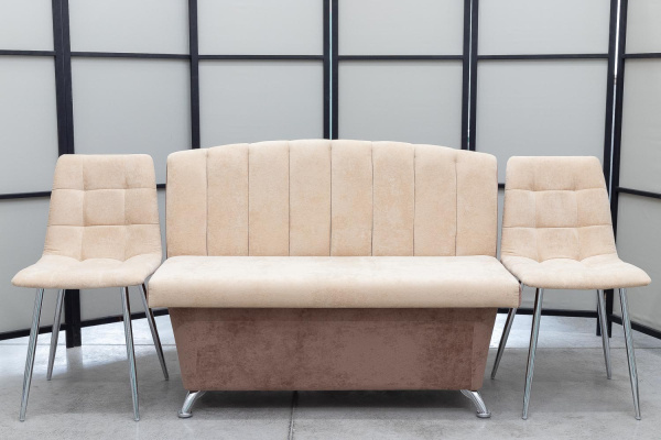 Диван, 2 стула (серия Альт с хромированными стульями) - Кухонные наборыССС