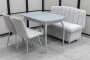 Диван, стол, 2 стула хром (серия Альт светло-серый) - Кухонные наборыССС