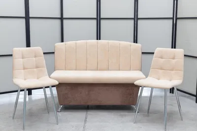 Диван, 2 стула (серия Альт с хромированными стульями) - Кухонные наборы